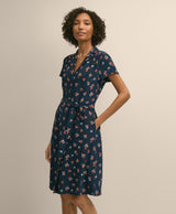 DRS VSCS CDC FLORAL SS SHIRTDRESS KNOTCH