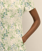 DRS CREPE PRINTED SS PALE FLORAL WHITE G