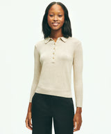 Long Sleeve Shimmer Polo Sweater