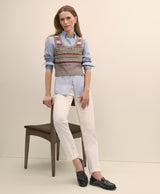 SWT LMBSWL FRSL SLVLSS P/O VEST Fairisle