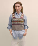 SWT LMBSWL FRSL SLVLSS P/O VEST Fairisle