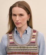 SWT LMBSWL FRSL SLVLSS P/O VEST Fairisle