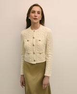 SWT WL CSH CRDGN GOLD BTN WHITE