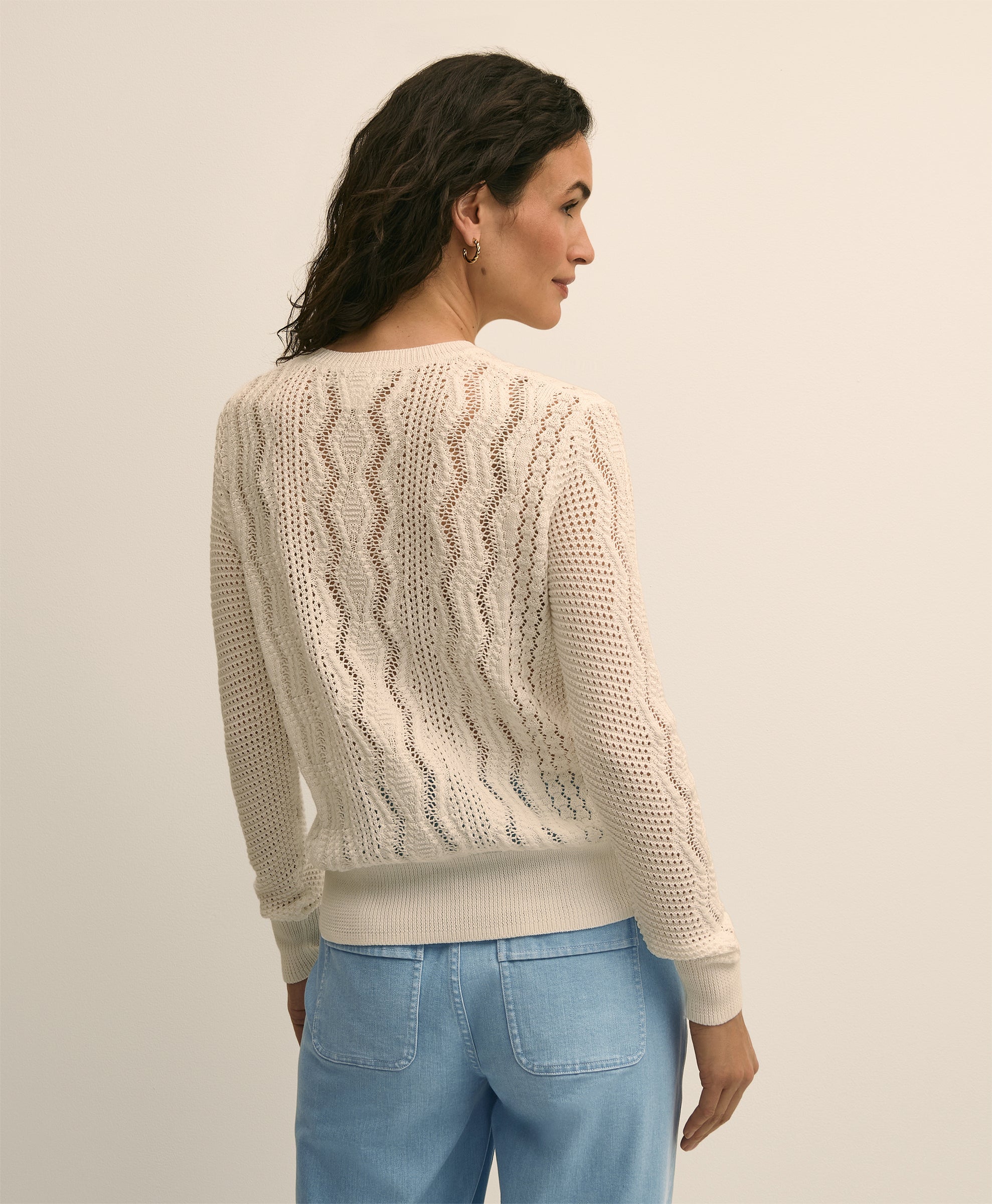 SWT MRCRZD CTN NOVELTY CABL CREW CROP Wh
