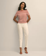SWT SPMA CTN STRIPED SS SHELL RES WHITE