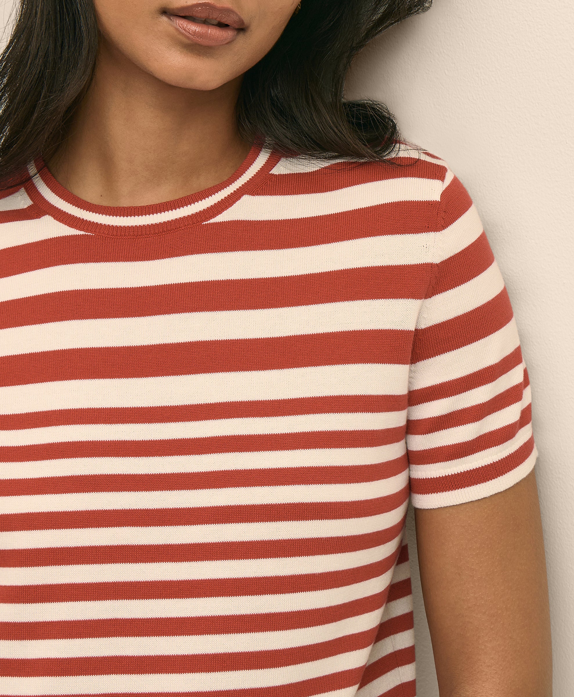 SWT SPMA CTN STRIPED SS SHELL RES WHITE