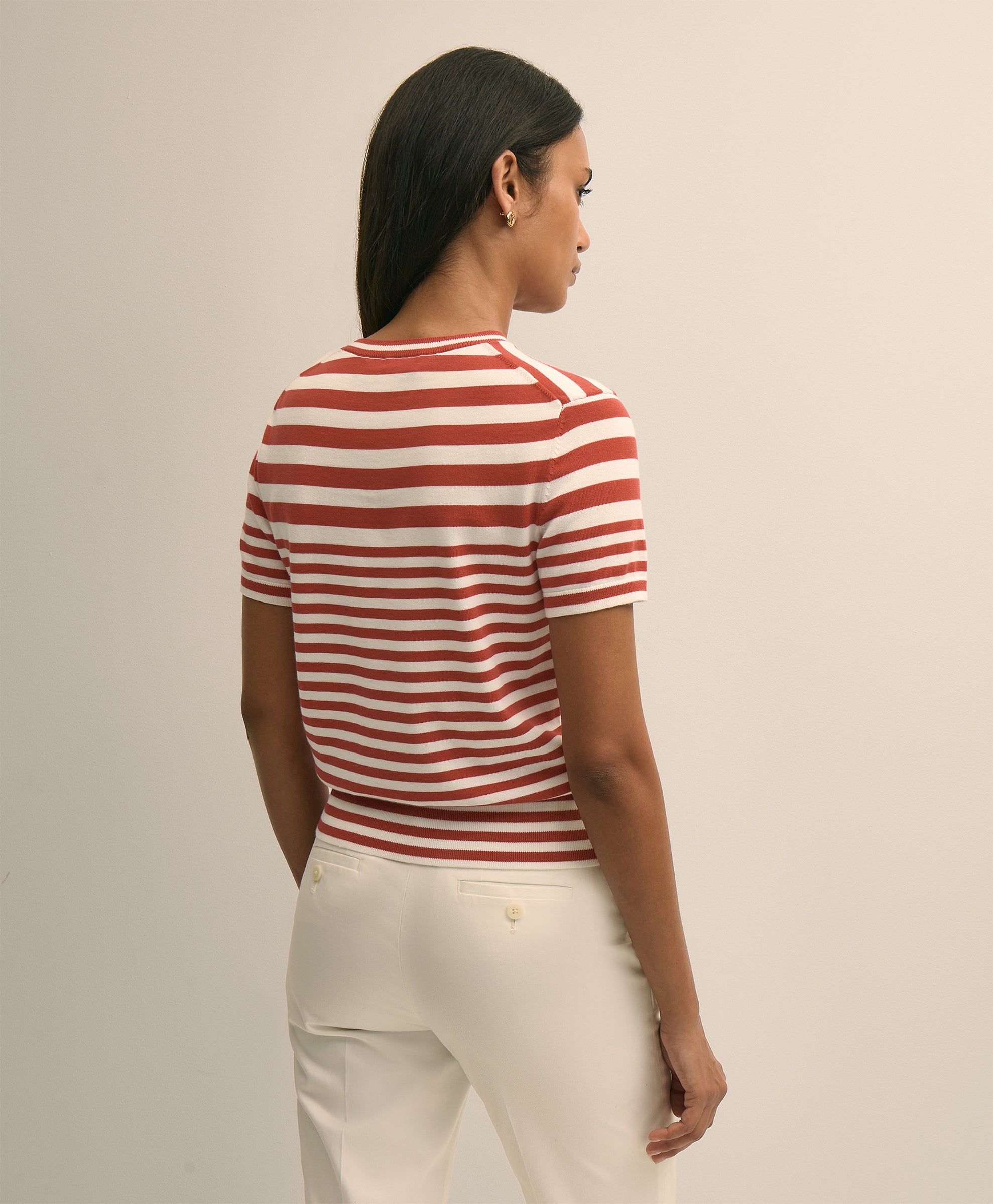 SWT SPMA CTN STRIPED SS SHELL RES WHITE
