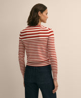 SWT SPMA CTN STRIPED CARDIGAN RED WHITE