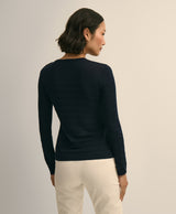 SWT SLK VSCS STRIPED MARINER HEART SHLDR