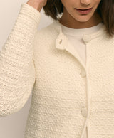 JKT SWT MRCRIZED CTN SINGLE BREASTED LS