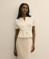 SWT SS POINTELLE PEPLUM UPDATE marshmall