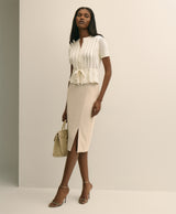 SWT SS POINTELLE PEPLUM UPDATE marshmall