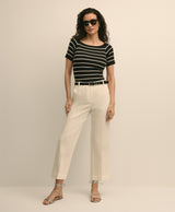 SWT SS OFF SHOULDER STRIP Black off whit