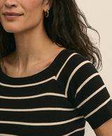 SWT SS OFF SHOULDER STRIP Black off whit