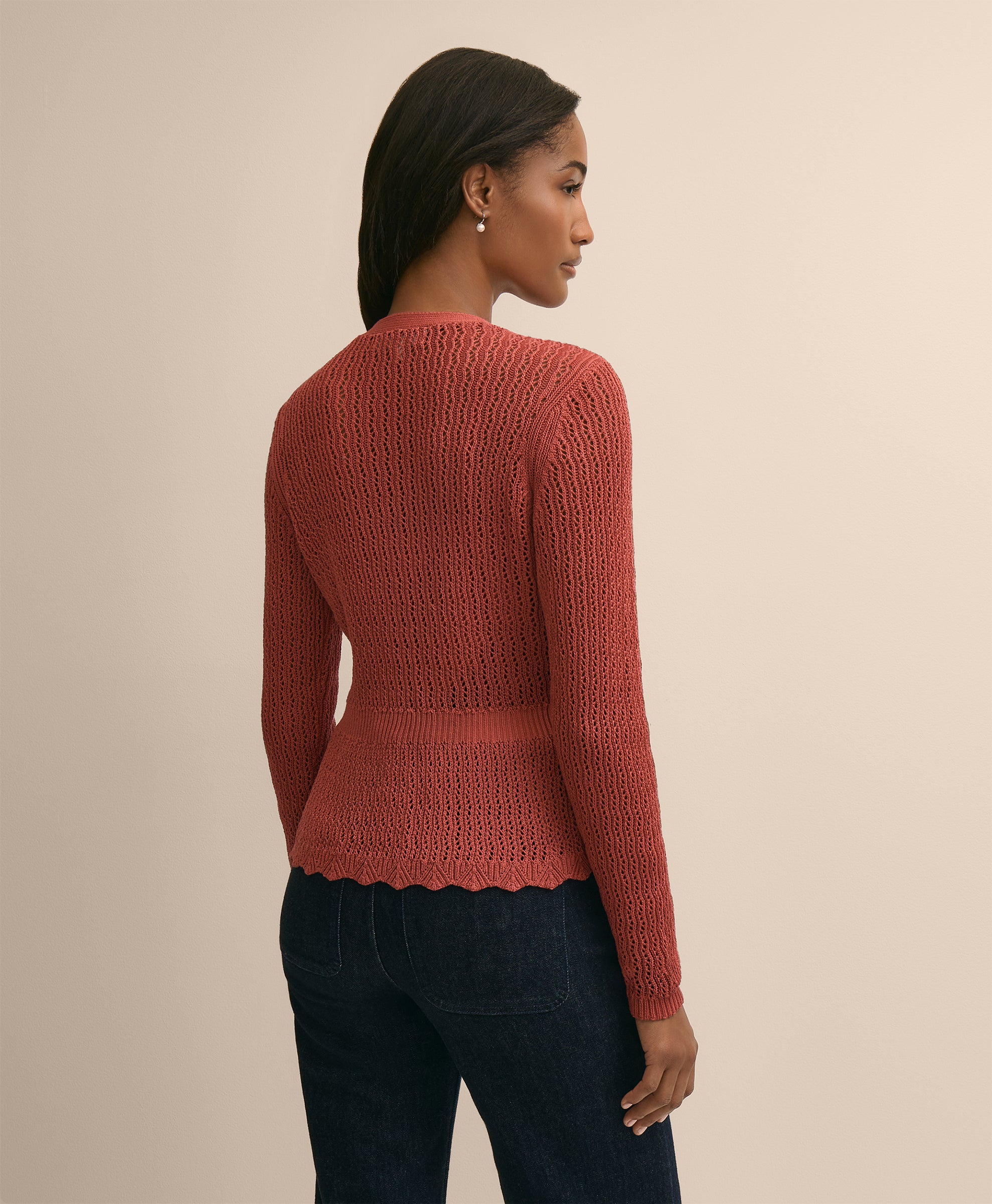Cotton Pointelle Cardigan